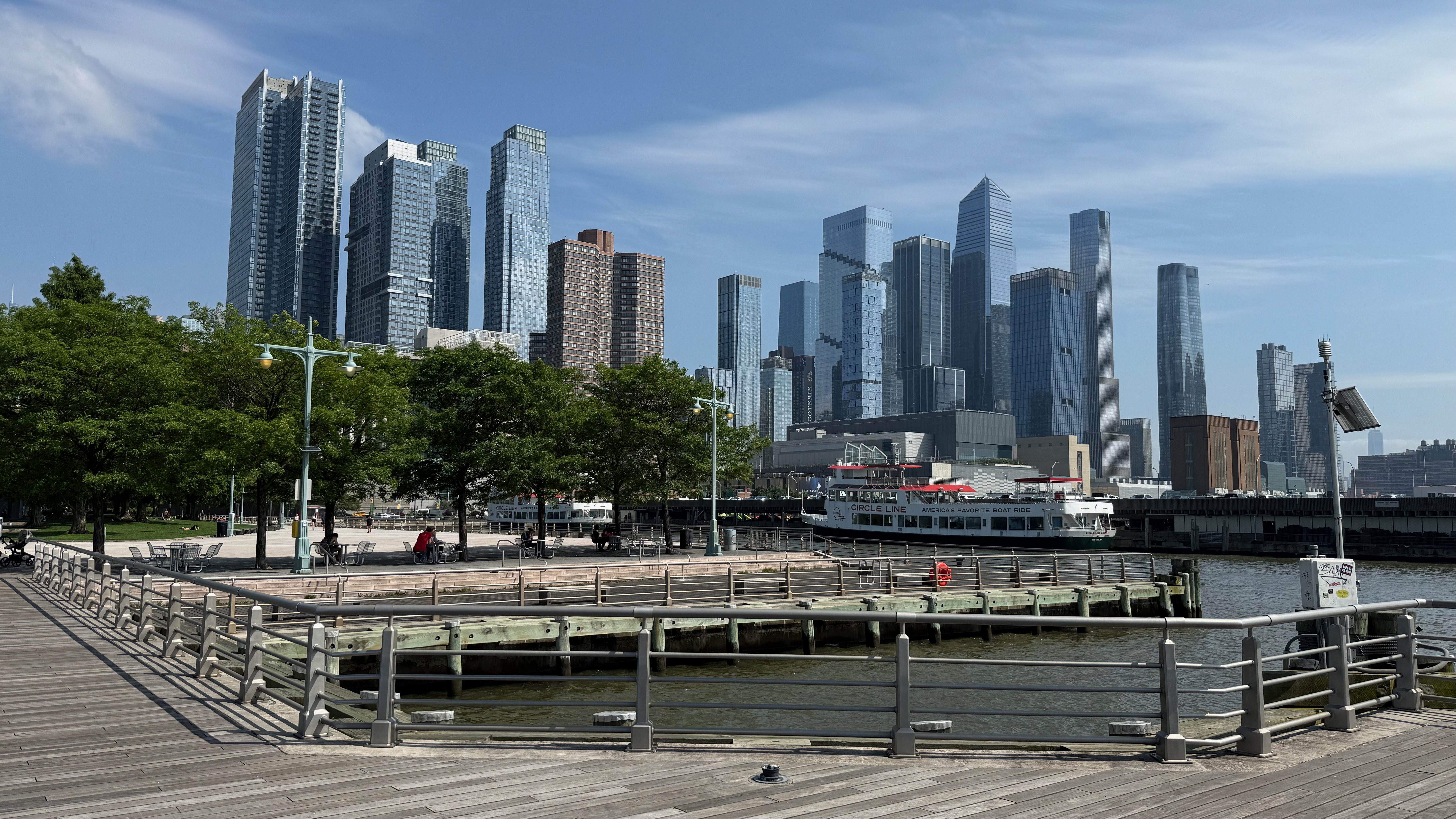 Cruise ship near tropical island