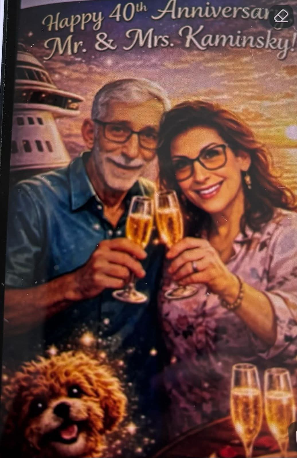 Holly and Rick celebrating their 40th anniversary