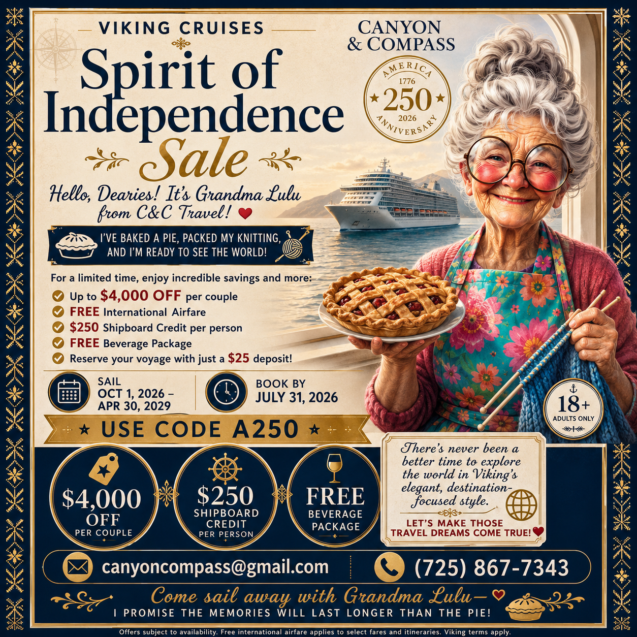 Grandma Lulu's last-minute Viking cruise with free air
