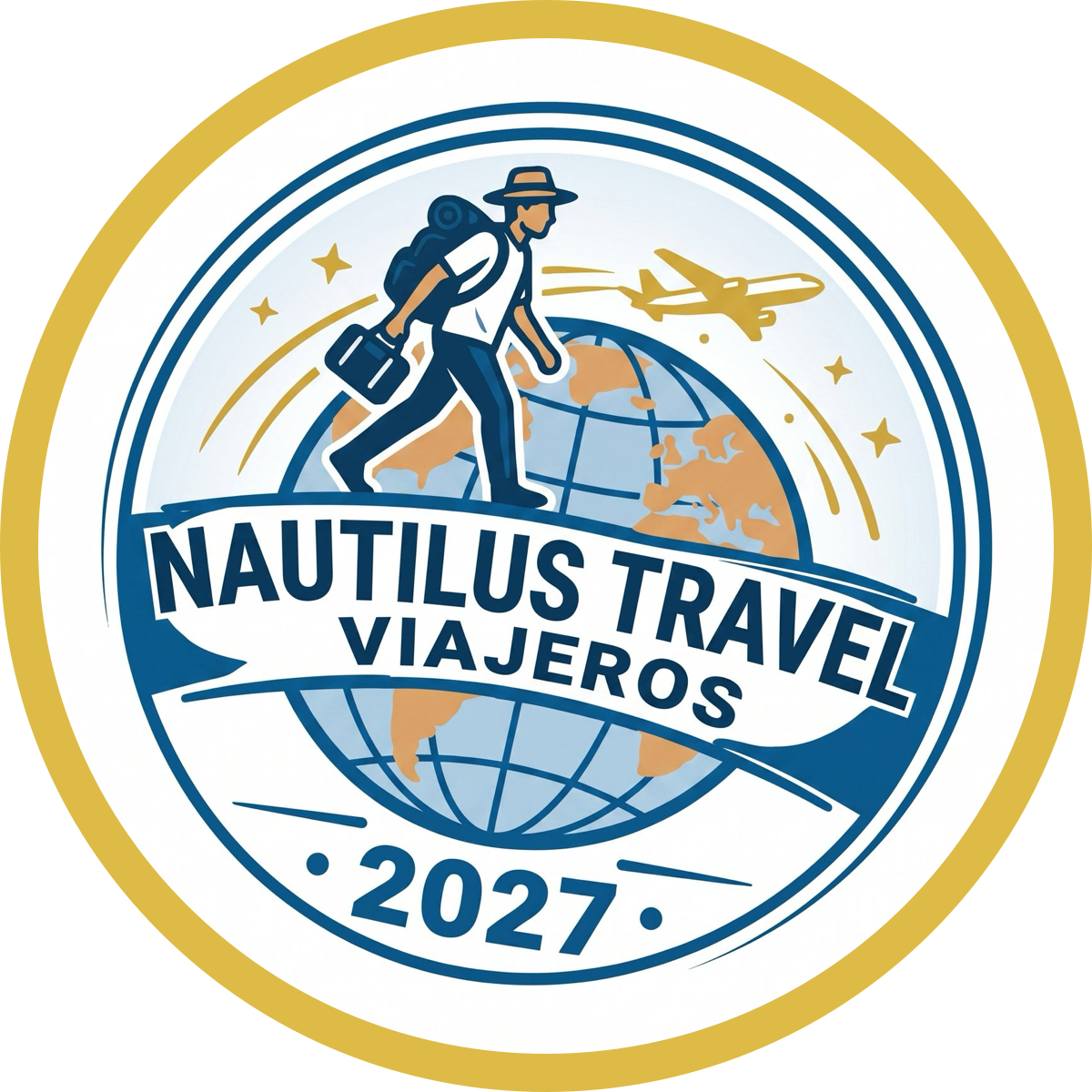 Logo de Nautilus Travel con aro dorado exterior