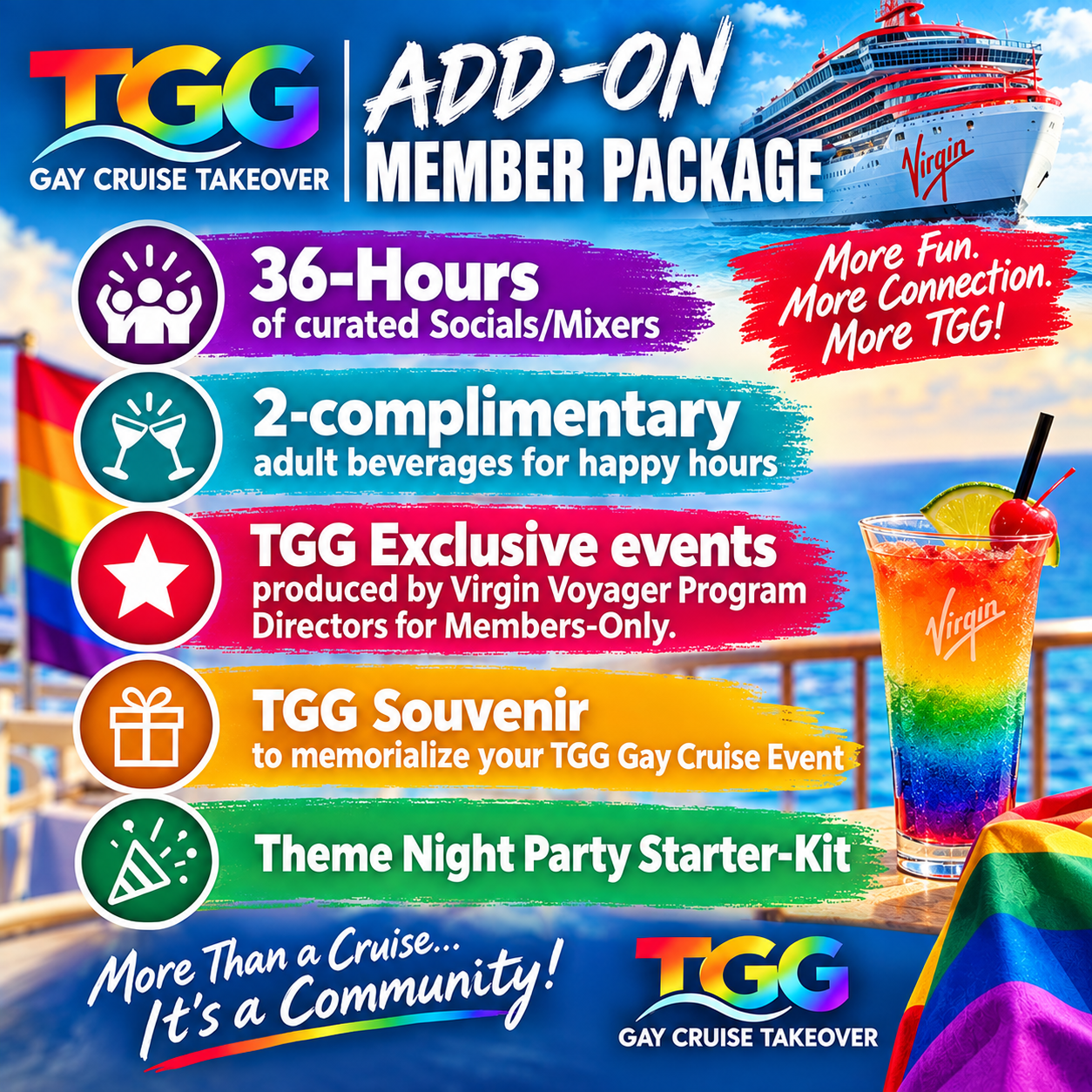 View cabins and pricing for the 2027 TGG Caribbean Gay Cruise Takeover