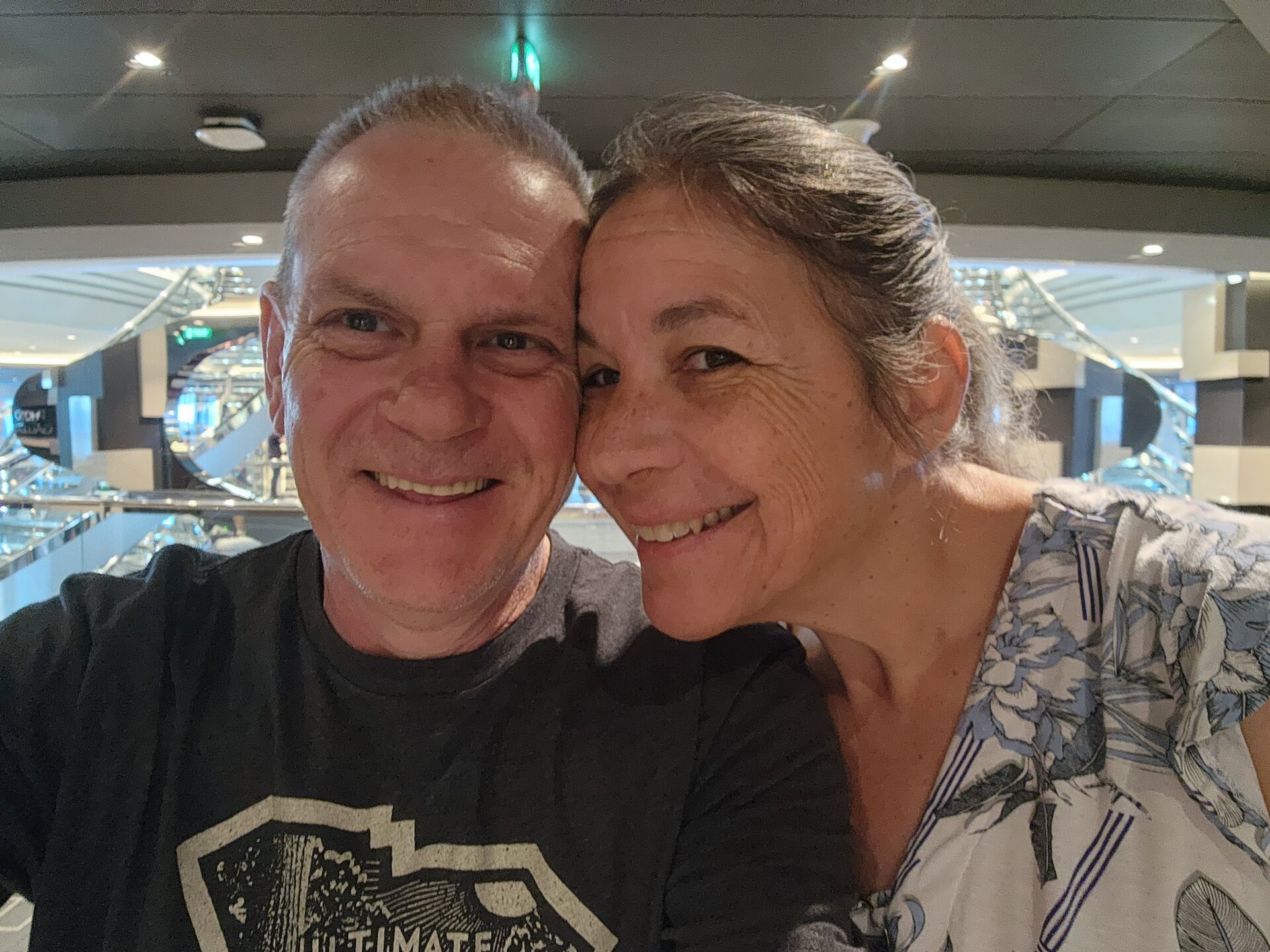 Ron and Michelle Agnitti together aboard a cruise ship